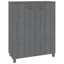 skoskab HAMAR 85x40x108 cm massivt fyrretræ mørkegrå
