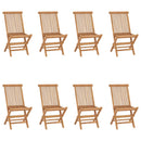 foldbare havestole 8 stk. massivt teaktræ