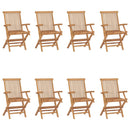 foldbare havestole 8 stk. massivt teaktræ