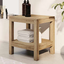 badeværelsesbord 45x35x45 cm massivt teaktræ