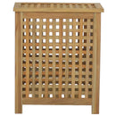 vasketøjskurv 50x35x60 cm massivt teaktræ