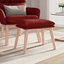 fodskammel 45x29,5x35 cm stof vinrød