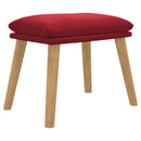fodskammel 45x29,5x35 cm fløjl vinrød