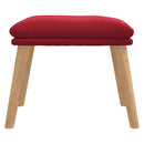 fodskammel 45x29,5x35 cm fløjl vinrød