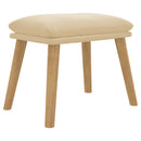 fodskammel 45x29,5x35 cm fløjl cremefarvet