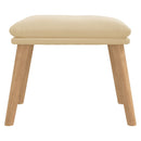 fodskammel 45x29,5x35 cm fløjl cremefarvet