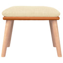 fodskammel 45x29,5x35 cm stof og kunstlæder cremefarvet