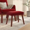 fodskammel 45x29,5x35 cm fløjl vinrød