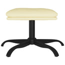 fodskammel 60x60x36 cm kunstlæder cremefarvet