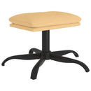 fodskammel 60x60x36 cm mikrofiberstof cremefarvet