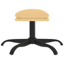 fodskammel 60x60x36 cm mikrofiberstof cremefarvet