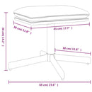 fodskammel 60x60x36 cm kunstlæder cremefarvet