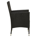 udendørs spisebordssæt 9 dele med hynder polyrattan sort