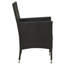 udendørs spisebordssæt 9 dele med hynder polyrattan sort