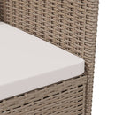 udendørs spisebordssæt 3 dele med hynder polyrattan beige
