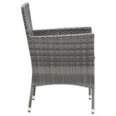 spisebordssæt til haven 5 dele med hynder polyrattan grå