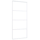 skydedør 90x205 cm hærdet glas og aluminium hvid