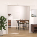 skydedør 90x205 cm hærdet glas og aluminium hvid