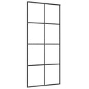 skydedør 90x205 cm sikkerhedsglas og aluminium sort