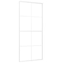 skydedør 90x205 cm hærdet glas og aluminium hvid