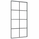 skydedør 102,5x205 cm sikkerhedsglas og aluminium sort