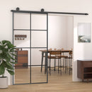 skydedør 102,5x205 cm sikkerhedsglas og aluminium sort