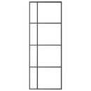 skydedør 76x205 cm hærdet glas og aluminium sort