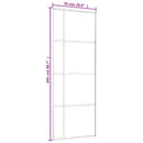 skydedør 76x205 cm hærdet glas og aluminium sort