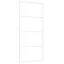 skydedør 90x205 cm hærdet glas og aluminium hvid