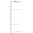 skydedør 90x205 cm hærdet glas og aluminium hvid
