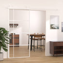 skydedør 90x205 cm hærdet glas og aluminium hvid