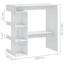 barbord m. stativ 100x50x101,5 cm konstrueret træ hvid
