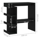 barbord m. stativ 100x50x101,5 cm konstrueret træ sort