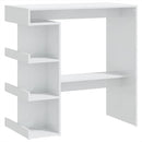 barbord med opbevaringsstativ 100x50x101,5 cm hvid højglans