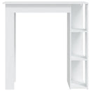 barbord med hylde 102x50x103,5 cm konstrueret træ hvid