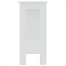 barbord med hylde 102x50x103,5 cm konstrueret træ hvid