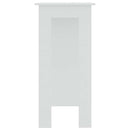 barbord med hylde 102x50x103,5 cm konstrueret træ hvid