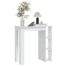 barbord med hylde 102x50x103,5 cm konstrueret træ hvid