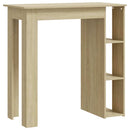 barbord med hylde 102x50x103,5 cm konstrueret træ sonoma-eg