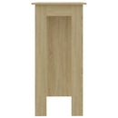 barbord med hylde 102x50x103,5 cm konstrueret træ sonoma-eg