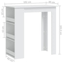 barbord m. stativ 102x50x103,5 cm konstrueret træ hvid