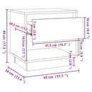 sengeborde 2 stk. 45x34x44 cm konstrueret træ sonoma-eg