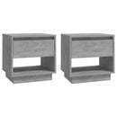 sengeborde 2 stk. 45x34x44 cm konstrueret træ betongrå
