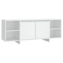 tv-bord 130x35x50 cm konstrueret træ hvid