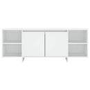 tv-bord 130x35x50 cm konstrueret træ hvid