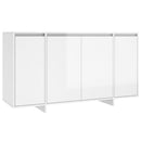 skænk 135x41x75 cm konstrueret træ hvid højglans