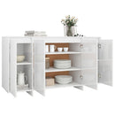 skænk 135x41x75 cm konstrueret træ hvid højglans