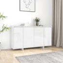 skænk 135x41x75 cm konstrueret træ hvid højglans