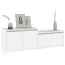 tv-bord 146,5x35x50 cm konstrueret træ hvid