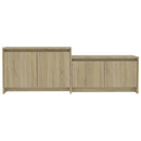tv-bord 146,5x35x50 cm konstrueret træ sonoma-eg